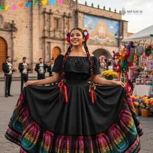 Day of the dead VIRGEN single jalisco skirt only unique